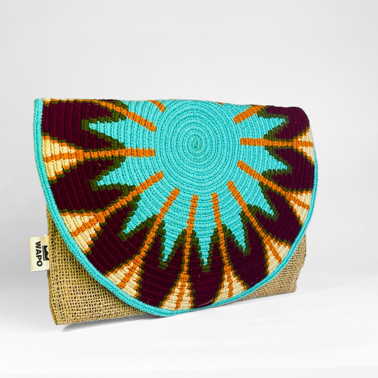 Mala Clutch envelope turquesa brilhante