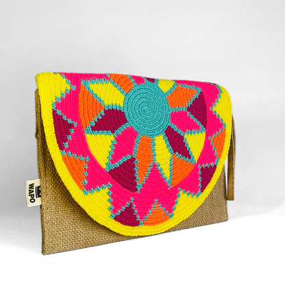 Mala Clutch envelope amarelo