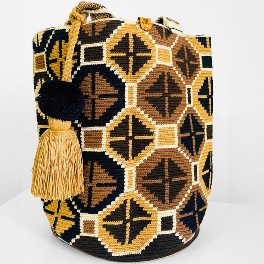 Mala Shopper castanho geometric